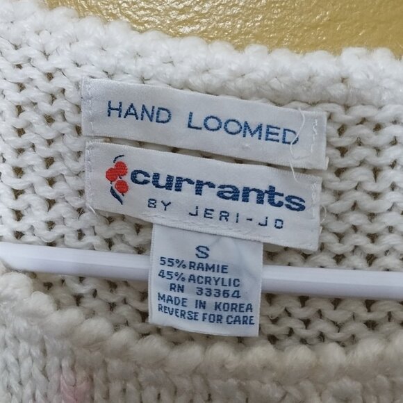 VTG 80s Currants by Jeri-Jo Hand Loomed Pastel Argyle Sweater Vest S Preppy - Picture 2 of 5